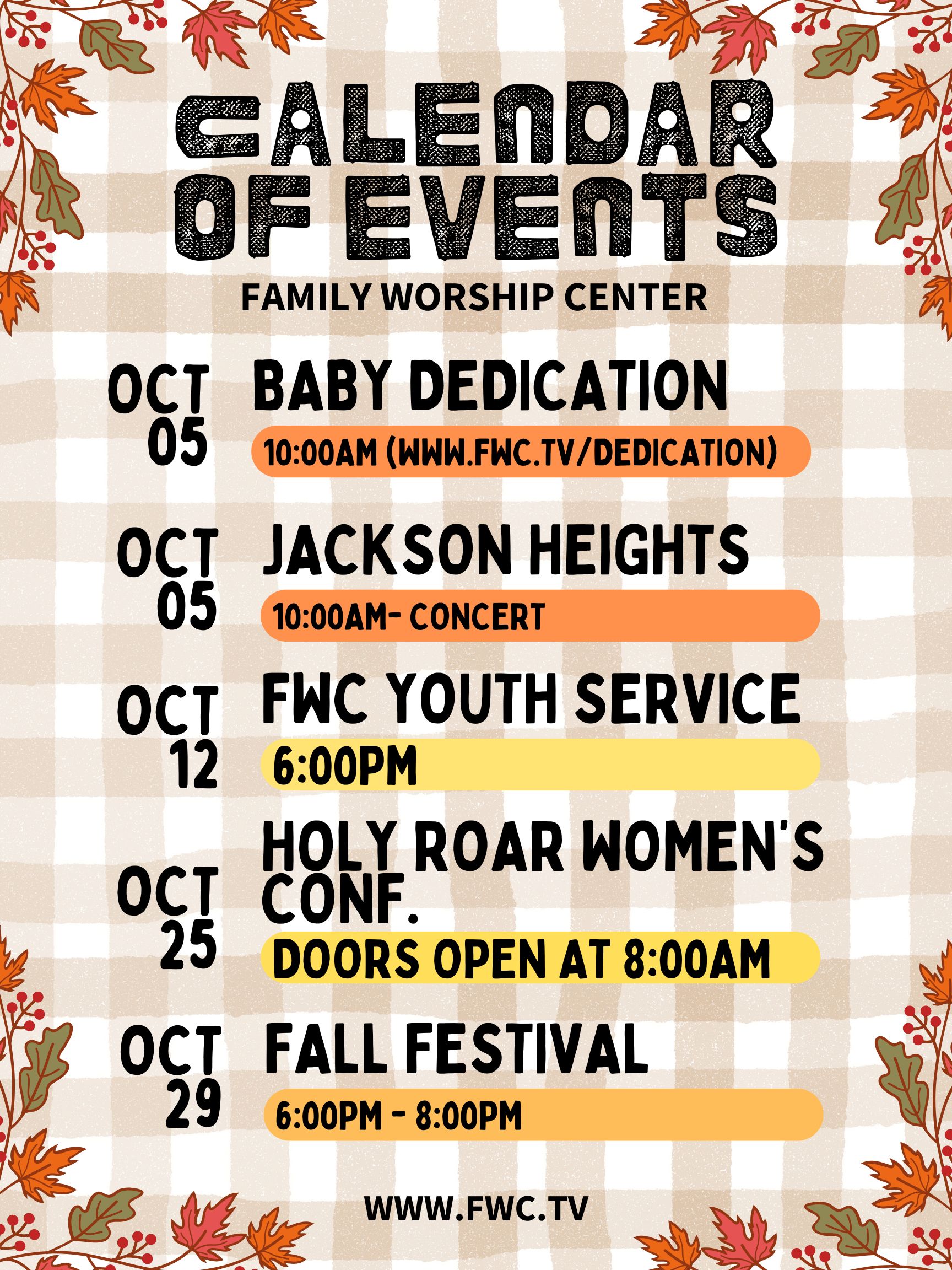 _Calendar of Events